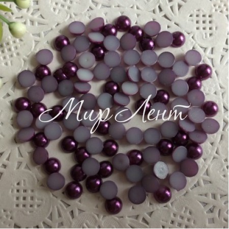 Напівбусина, 6 мм, темно-баклажановий, 100 шт.