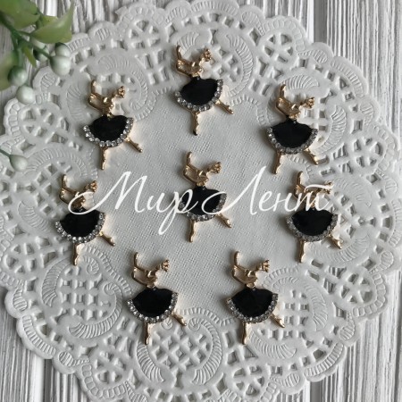 Серединка метал балерина, 28 мм, чорний, шт.