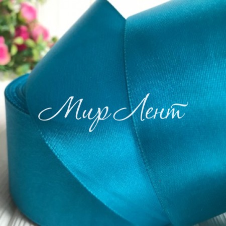 Атлас 4 см, бірюзовий, метр