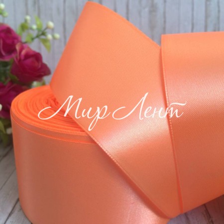 Атлас 5 см, темный персик, рулон 33 м