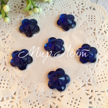 Цветочек хрусталь, 16 мм, синий