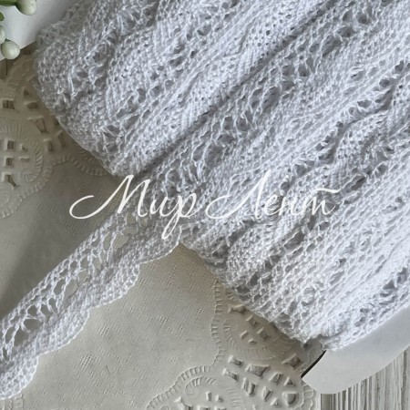 Мереживо в'язане Айріс (D03602), 1,8-2 см, біле, метр