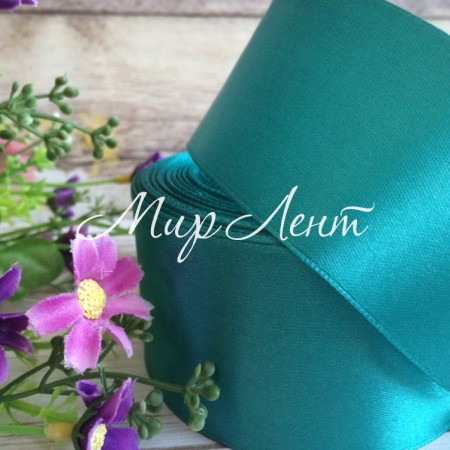 Атлас 4 см, изумрудный, метр