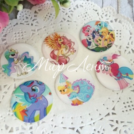 Наклейки, Поні, набір №4 - (6 шт.)