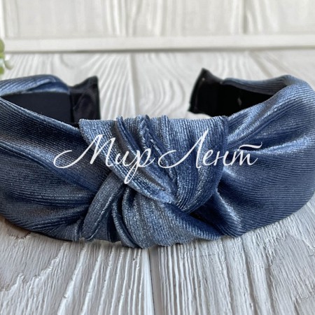 Обруч чалми велюр широкий, 4,5 см, синій, шт.