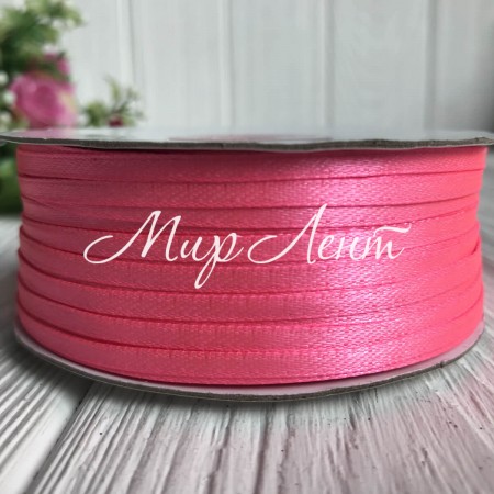 Атлас 0,3 см, ярко-розовый, рулон 225 м