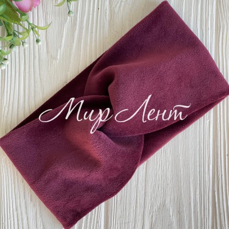 Повязка спорт велюр mini, 9х18 см, бордова, шт.