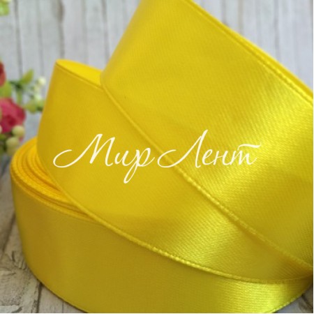 Атлас 2,5 см, желтый, метр