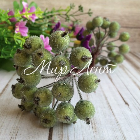 Ягодки в сахаре, 11 мм, оливковые