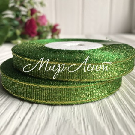 Парча 0,9 см, ярко-зеленый, рулон 23 м