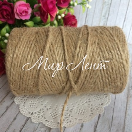 Мотузка (джутовий шпагат), 2 мм, моток 200 г