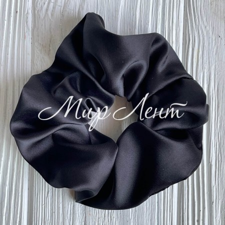 Скранч шовк, 11 см, чорний, шт.