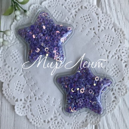 Силіконова зірочка з наповнювачем, 5 см, фіолетові кільця, шт.