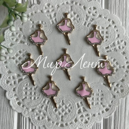 Серединка метал балерина, 32 мм, рожевий, шт.