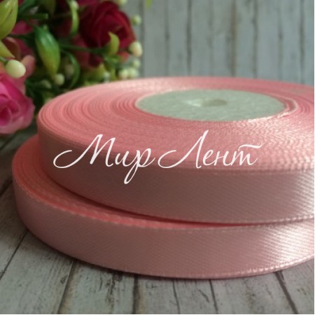 Атлас 0,9 см, светло-розовый, рулон 33 м