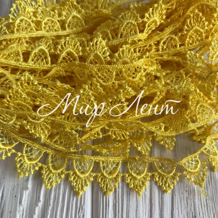 Кружево макраме "Софи", 1,8 см, желтое, метр