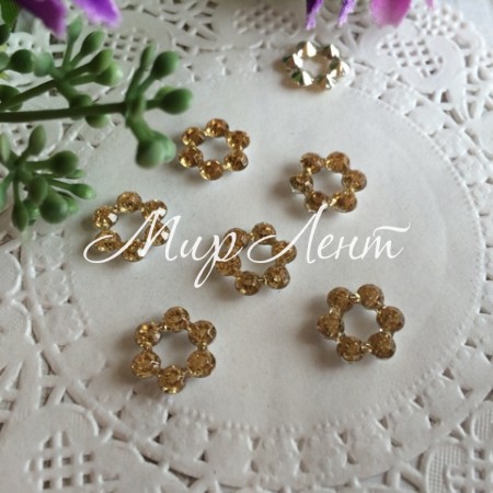 Серединка квіточка-ромбик (порожня), 11 мм, золото