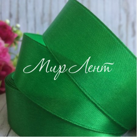 Атлас 2,5 см, середньо-зелений, метр