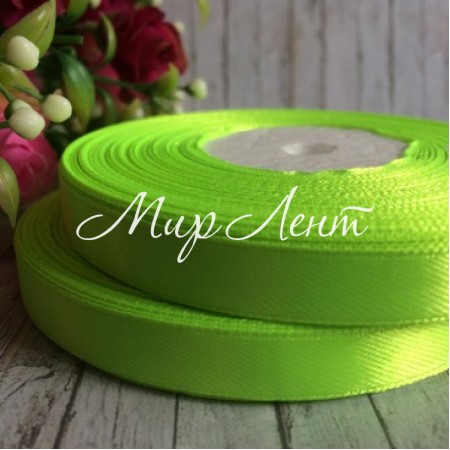 Атлас 0,9 см, салатовый, рулон 33 м