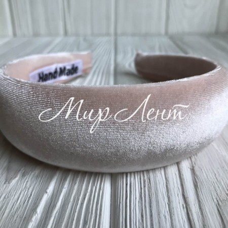 Обруч велюр, 4 см, персиковий, шт.