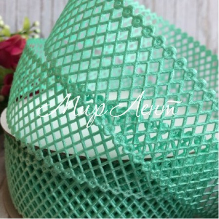 Мереживна стрічка сіточка, 4 см, тиффані, метр