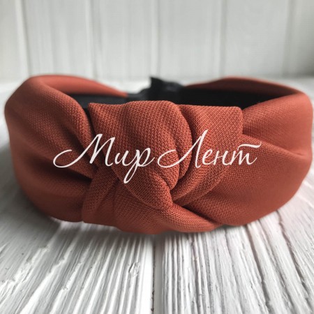 Обруч креп чалма однотонный, 4,5 см, карамельный, шт.