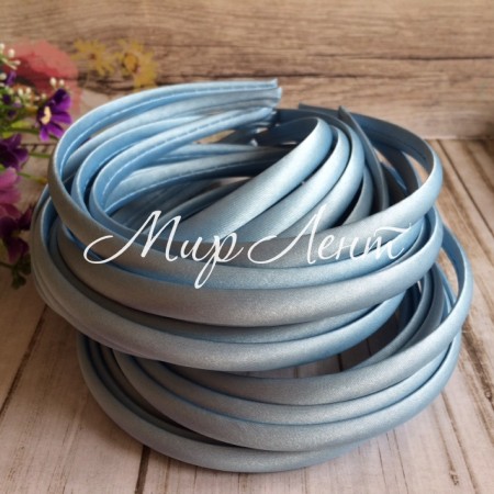 Обруч пластик в атласі, 1 см, блакитний, шт.