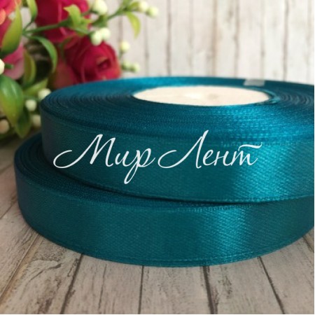 Атлас 1,2 см, бирюзовый, рулон 33 м