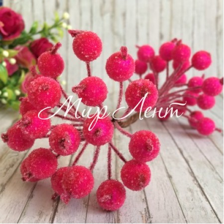 Ягідки в цукрі, 11 мм, світло-малинові