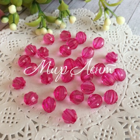 Кришталь, 8 мм, малиновий, 1 шт. (пластик)