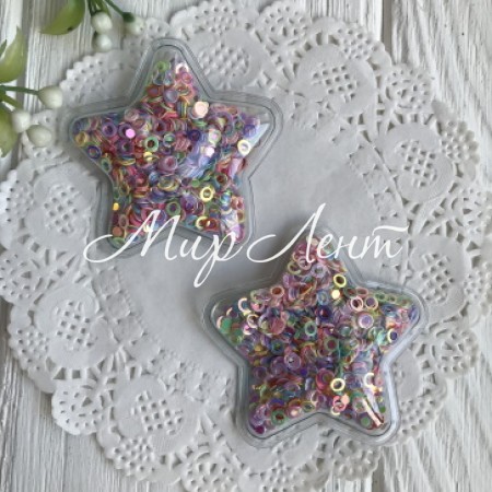 Силіконова зірочка з наповнювачем, 5 см, різнокольорові кільця, шт.