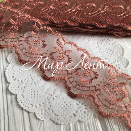 Мереживо яблучко, 4,5 см, коньячний, метр