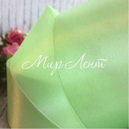 Атлас 5 см, светло-салатовый, рулон 33 м