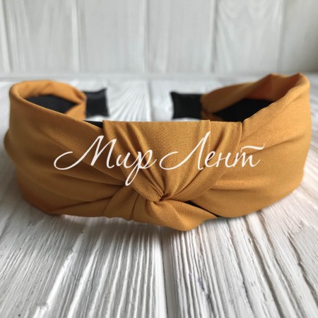 Обруч чалма тканинний однотонний, 4 см, гірчичний, шт.