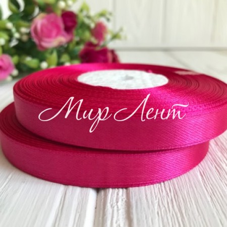 Атлас 0,9 см, малиновий, рулон 33 м