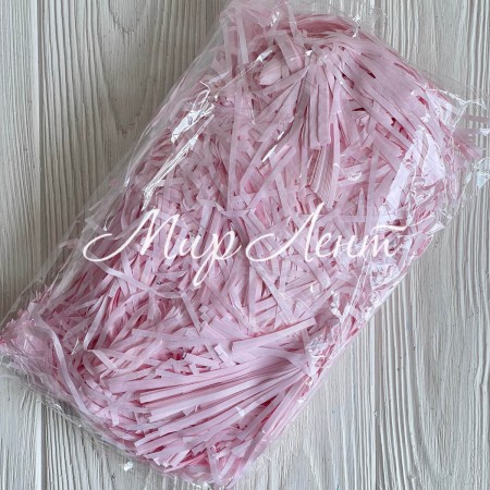 Наполнитель для коробок, светло-розовый, упаковка 100 грамм