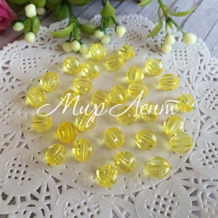 Хрусталь, 8 мм, желтый, 1 шт. (пластик)