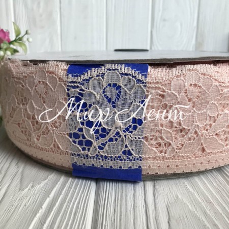 Мереживо трояндочка, 6 см, персиковий, метр