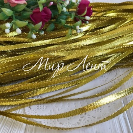 Тесьма парча плоска (широка), 5 мм, золото, ціна за 1 м