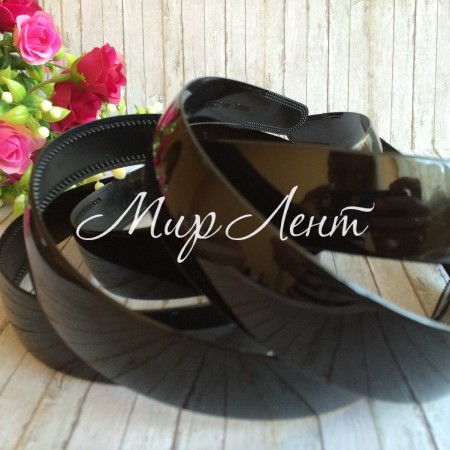 Обруч пластиковий, 2,5 см, чорний, глянсовий