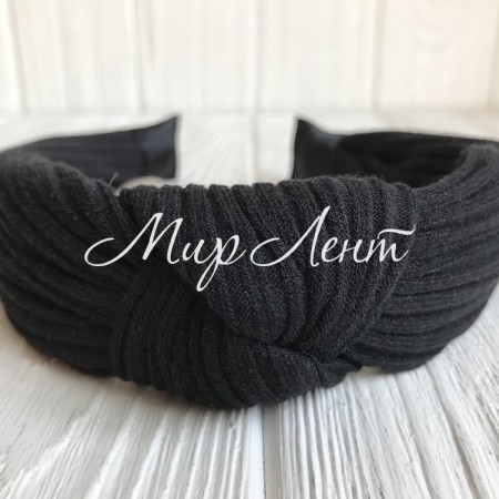 Обруч чалма мустанг трикотаж, 3 см, чорний, шт.