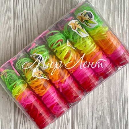 Резинки силіконові в колбі, 2,2 см, червоно-малинові, упаковка 12 шт.