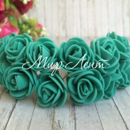 Троянда 2,2 см, смарагдова, 12 квіточок у пучку