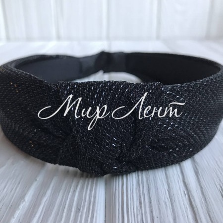 Обруч чалма блеск, 3 см, черный, шт.