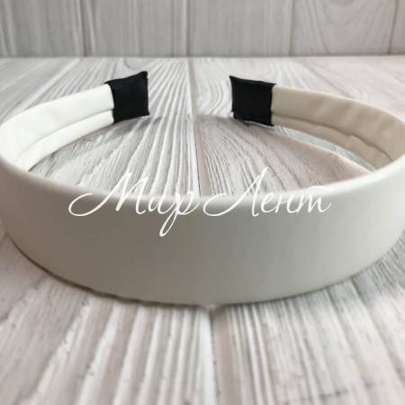 Обруч із екошкіри, 2,5 см, білий, шт.