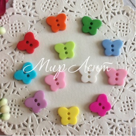 Гудзик метелик (кольоровий мікс), 10х14 мм, асорті з 10 шт.