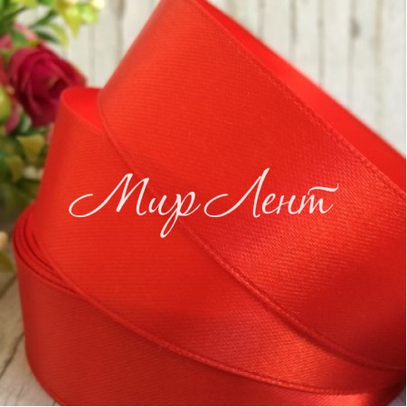 Атлас 2,5 см, красный, метр