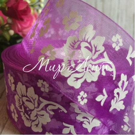 Органза півонія, 4 см, фіолетовий