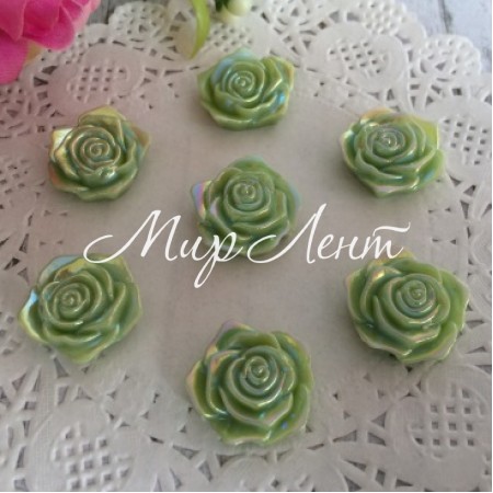 Серединка троянда з перламутром, 19 мм, оливкова