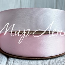 Атлас двосторонній (преміум), 2,5 см, світло-рожевий, метр